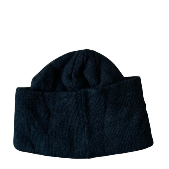 Keith Haring Black Rolled Knit Beanie Hat Embroidered Laughing Heart Unisex - Picture 4 of 10